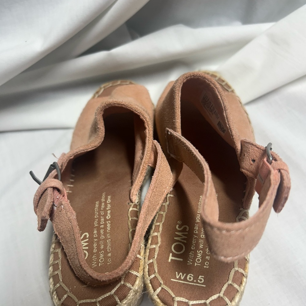 Toms Women’s Monica Sling Back Wedge Heel 6.5 Blush Pink Summer - Picture 9 of 9